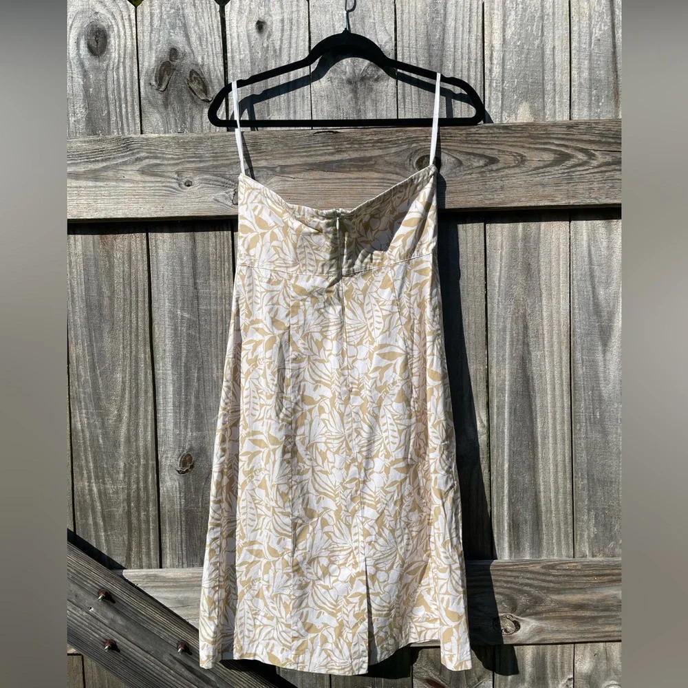 GAP Strapless Cream and Khaki Dress Size 10 - Picture 7 of 9